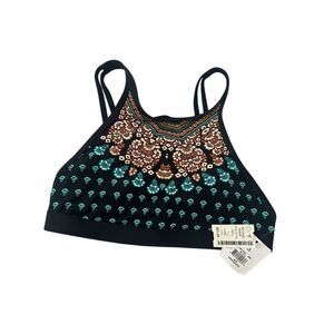 Swimsuit Station size small bohemian Mercedes pattern swimsuit top only NWT blac